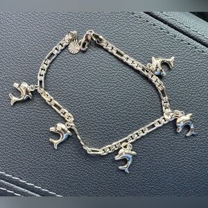 Gold Plated Dolphin Charm Bracelet